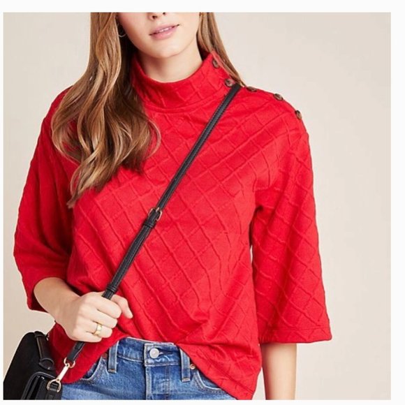 Anthropologie Tops - NWT anthropologie mollie button-shoulder top red M